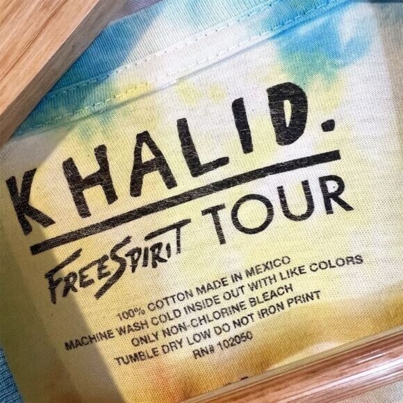 Khalid 2019 Free Spirit Concert Tour Tie Dye T-Shirt M Colorful Peace Merch - Picture 3 of 6